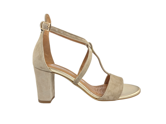 Prestige sandały 2072/OBL/N Natural-Zamsz